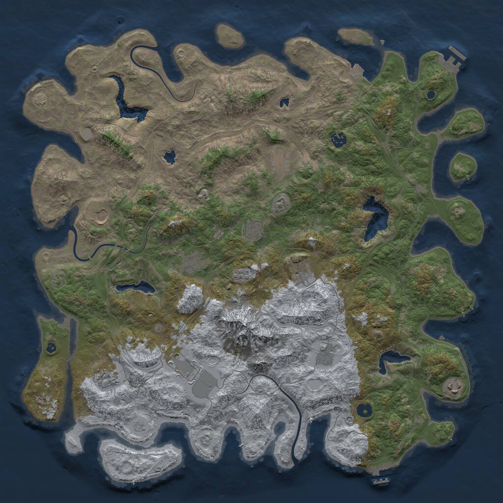 Rust Map: Procedural Map, Size: 5000, Seed: 45647371, 17 Monuments
