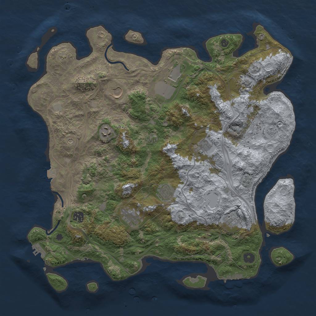 Rust Map: Procedural Map, Size: 4260, Seed: 49452839, 18 Monuments