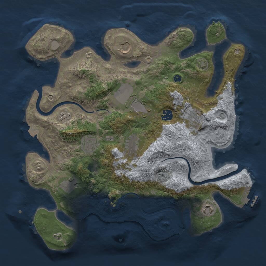 Rust Map: Procedural Map, Size: 3500, Seed: 69295189, 14 Monuments