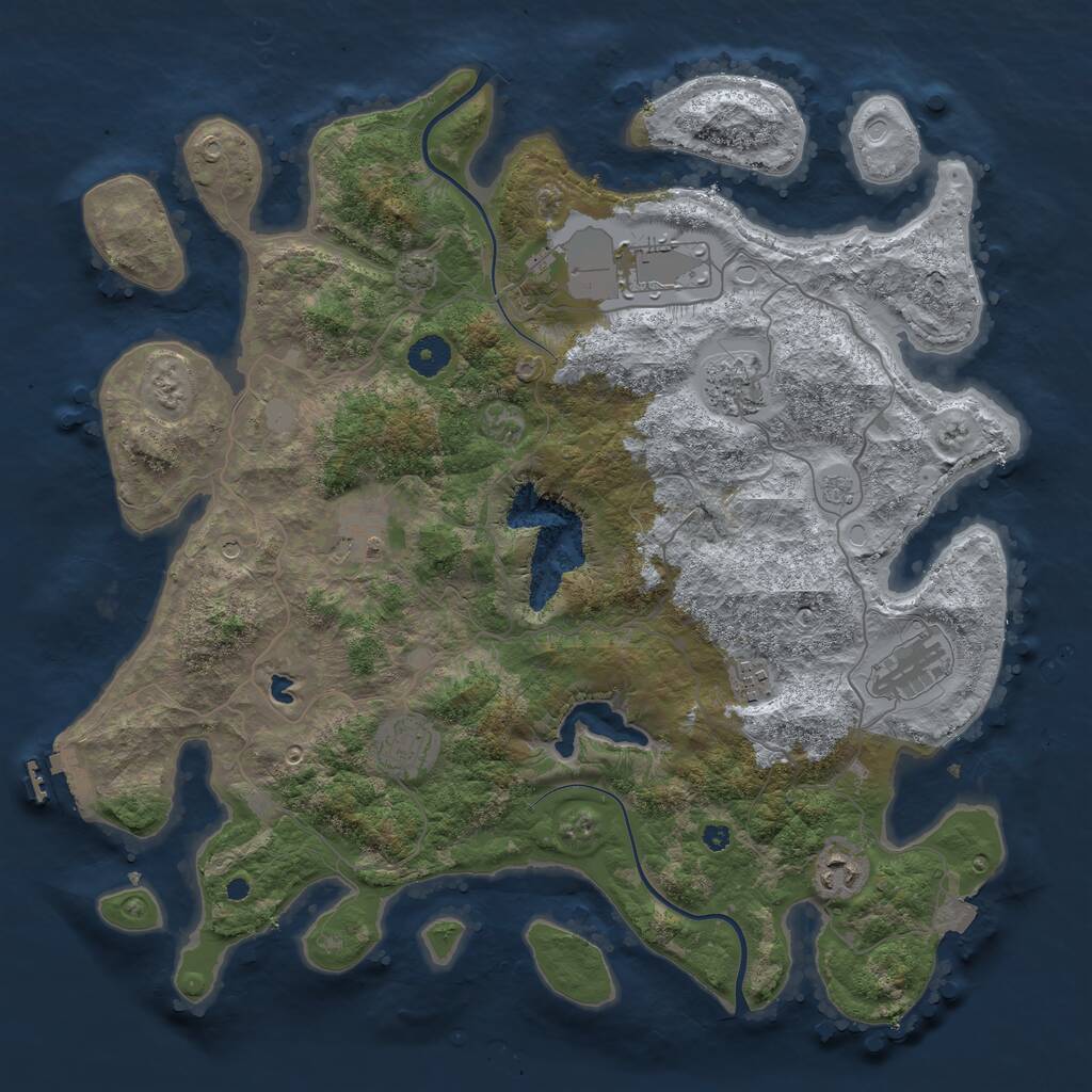 Rust Map: Procedural Map, Size: 4000, Seed: 637705025, 12 Monuments