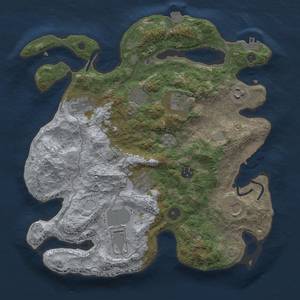 Thumbnail Rust Map: Procedural Map, Size: 3500, Seed: 1297960874, 16 Monuments