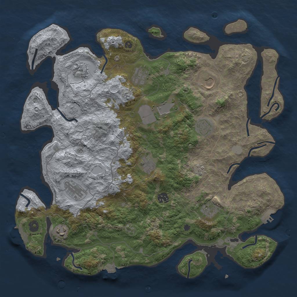 Rust Map: Procedural Map, Size: 4000, Seed: 61267764, 19 Monuments