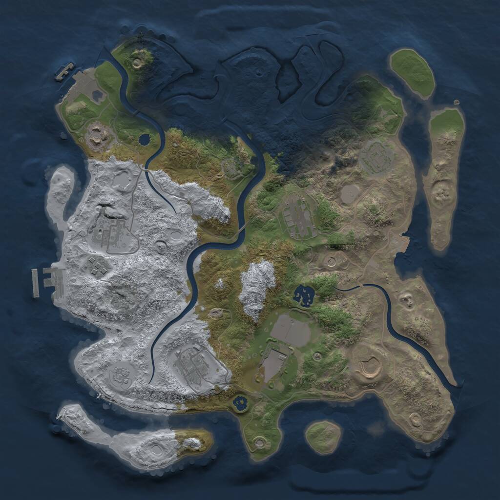 Rust Map: Procedural Map, Size: 3500, Seed: 472234308, 15 Monuments