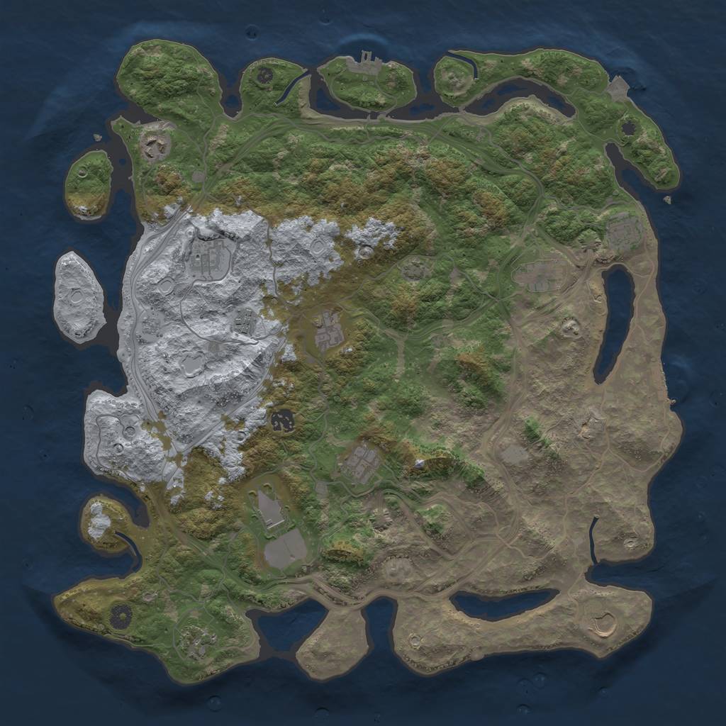 Rust Map: Procedural Map, Size: 4500, Seed: 742678, 19 Monuments