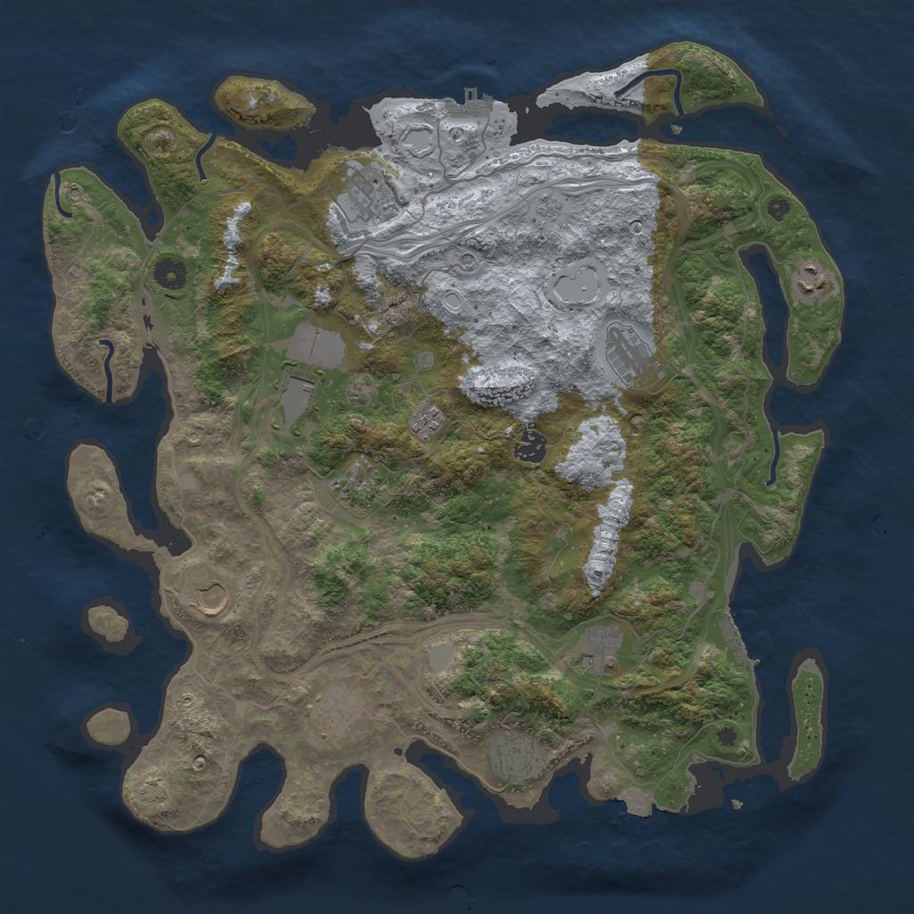 Rust Map: Procedural Map, Size: 4250, Seed: 1989439188, 19 Monuments