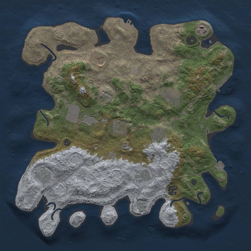 Rust Map: Procedural Map, Size: 3750, Seed: 392569920, 18 Monuments