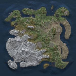 Thumbnail Rust Map: Procedural Map, Size: 3500, Seed: 998100, 16 Monuments
