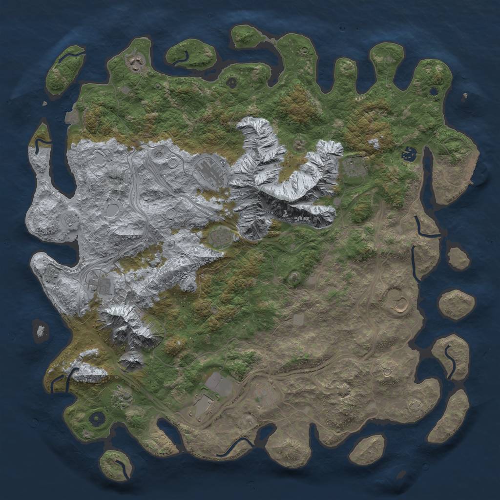 Rust Map: Procedural Map, Size: 5000, Seed: 1214621145, 18 Monuments