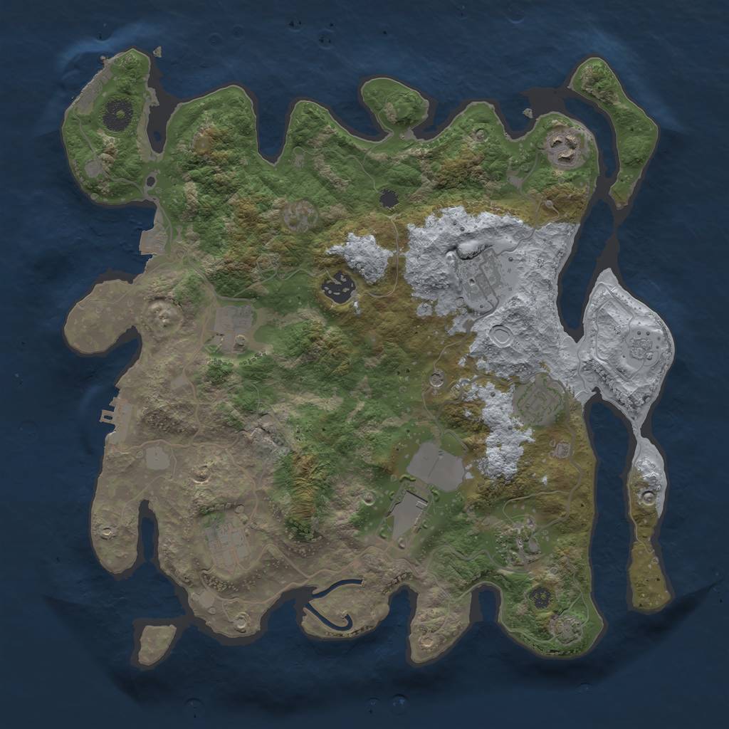 Rust Map: Procedural Map, Size: 3500, Seed: 1526604289, 16 Monuments