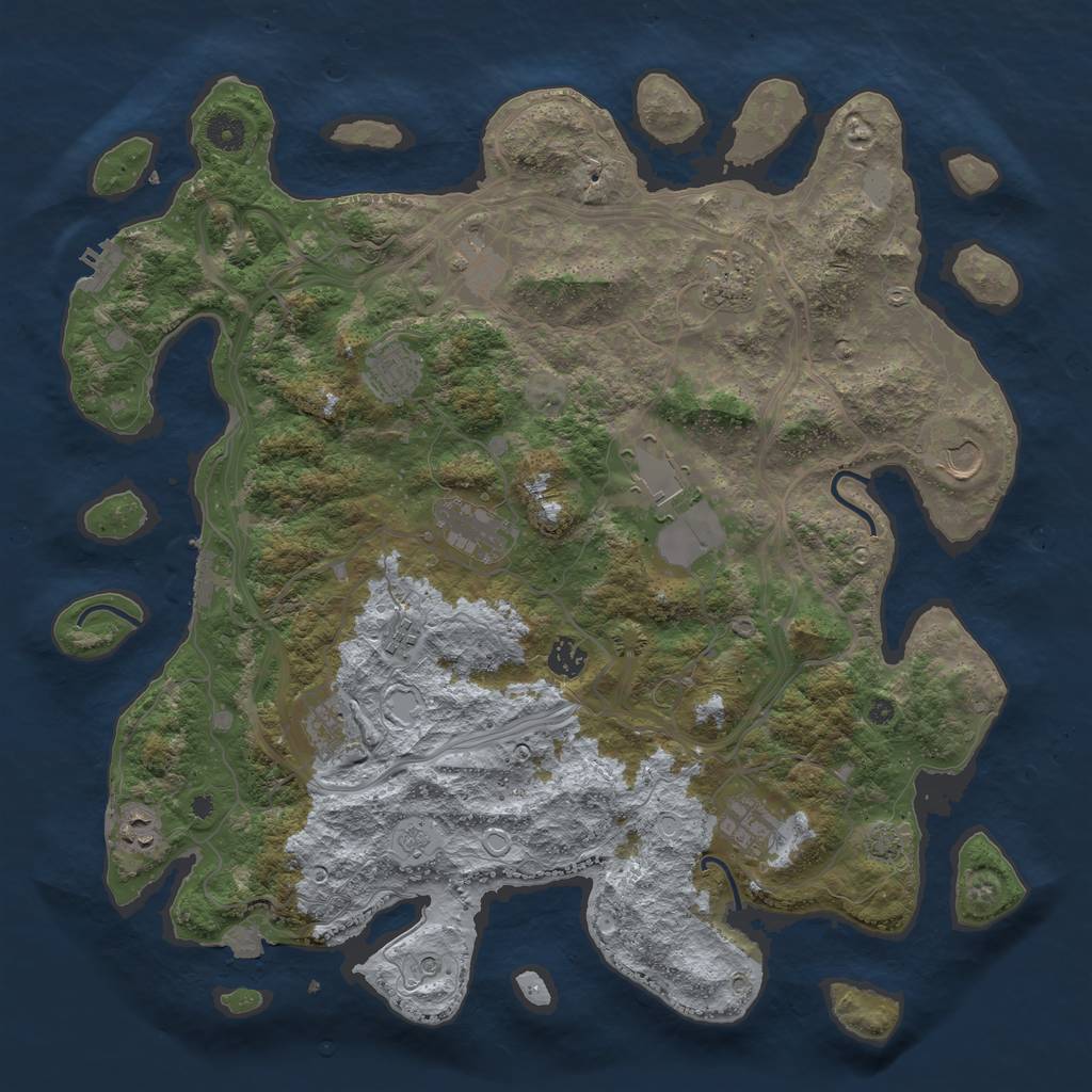 Rust Map: Procedural Map, Size: 4250, Seed: 694201872, 19 Monuments