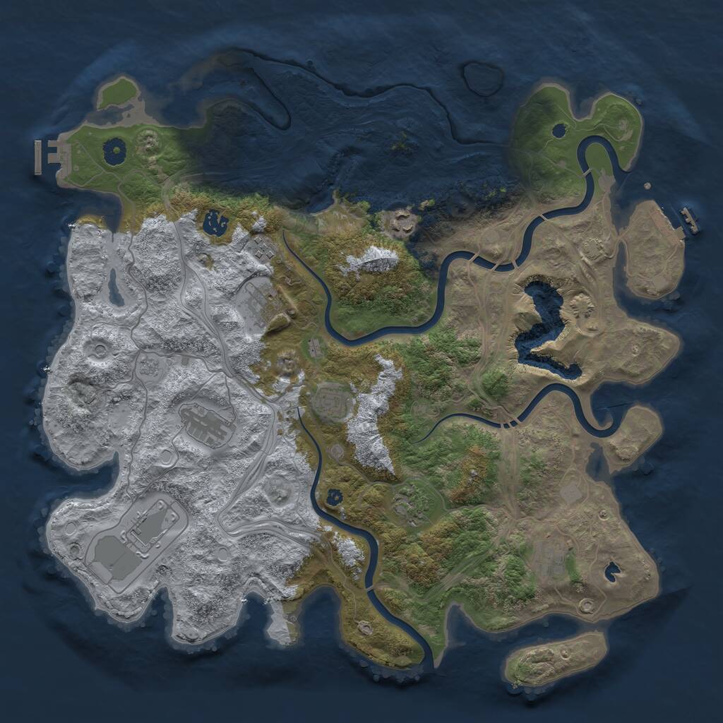Rust Map: Procedural Map, Size: 4250, Seed: 1735261845, 15 Monuments