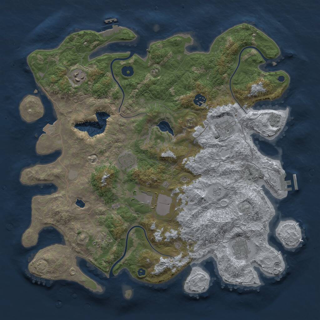 Rust Map: Procedural Map, Size: 4096, Seed: 269878597, 14 Monuments