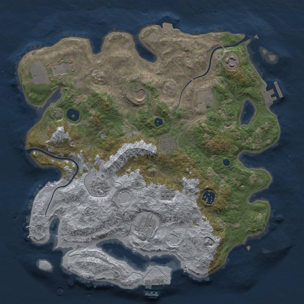 Rust Map: Procedural Map, Size: 3600, Seed: 87665016, 15 Monuments