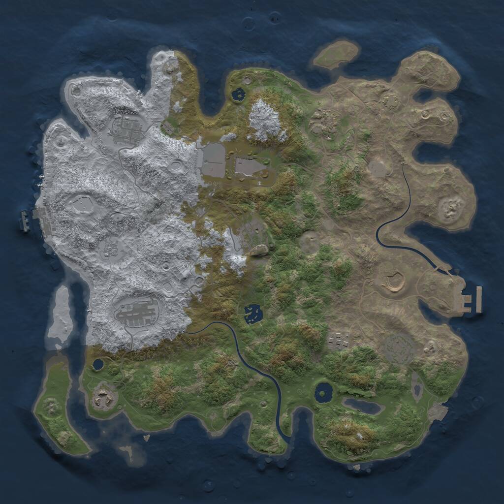 Rust Map: Procedural Map, Size: 3850, Seed: 147267599, 16 Monuments