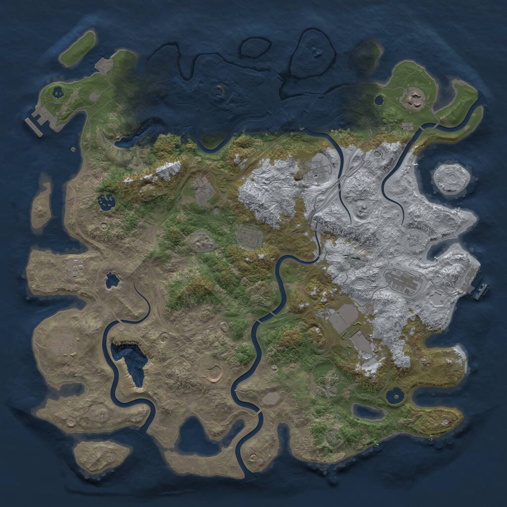 Rust Map: Procedural Map, Size: 4477, Seed: 7387, 17 Monuments