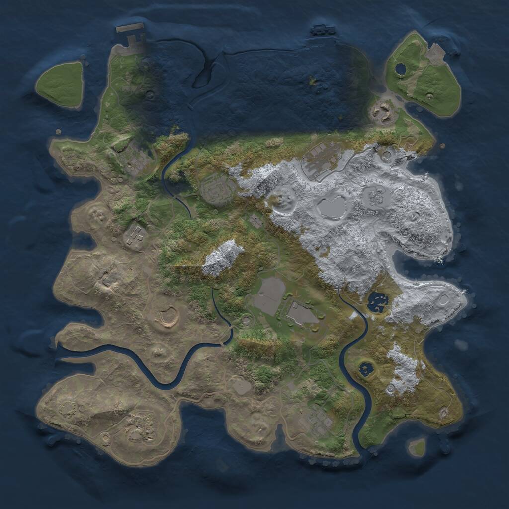 Rust Map: Procedural Map, Size: 3700, Seed: 5928184, 16 Monuments