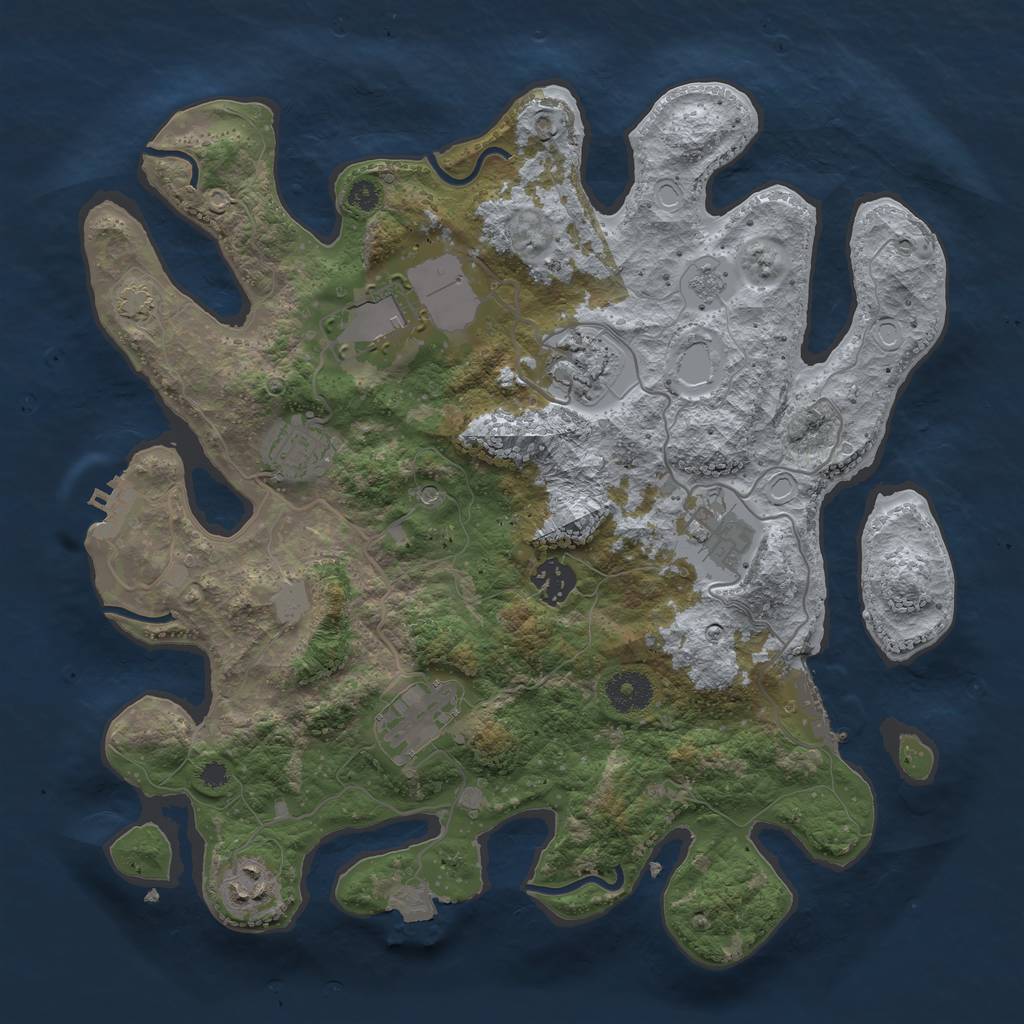 Rust Map: Procedural Map, Size: 3500, Seed: 1477284776, 15 Monuments