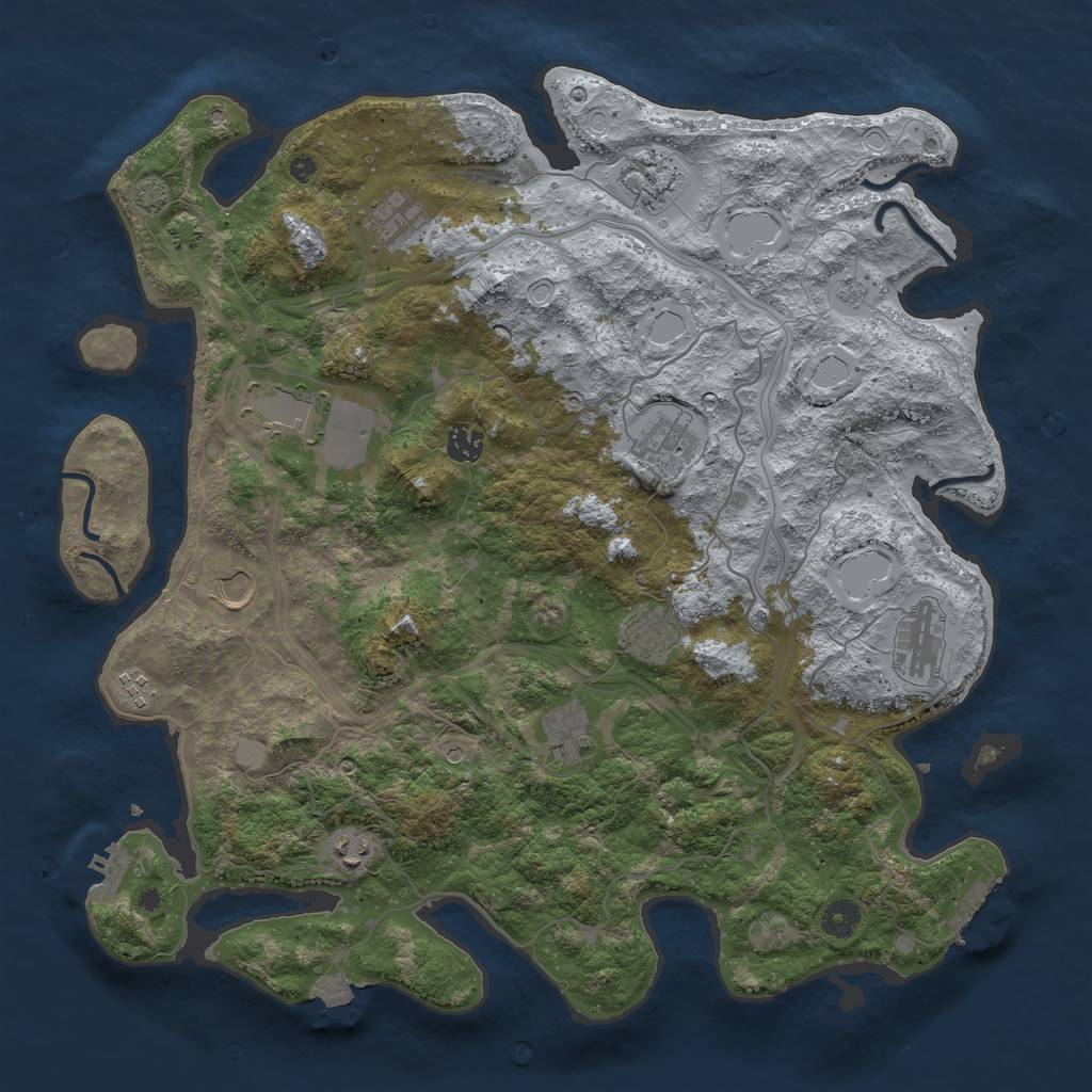 Rust Map: Procedural Map, Size: 4250, Seed: 728738597, 19 Monuments