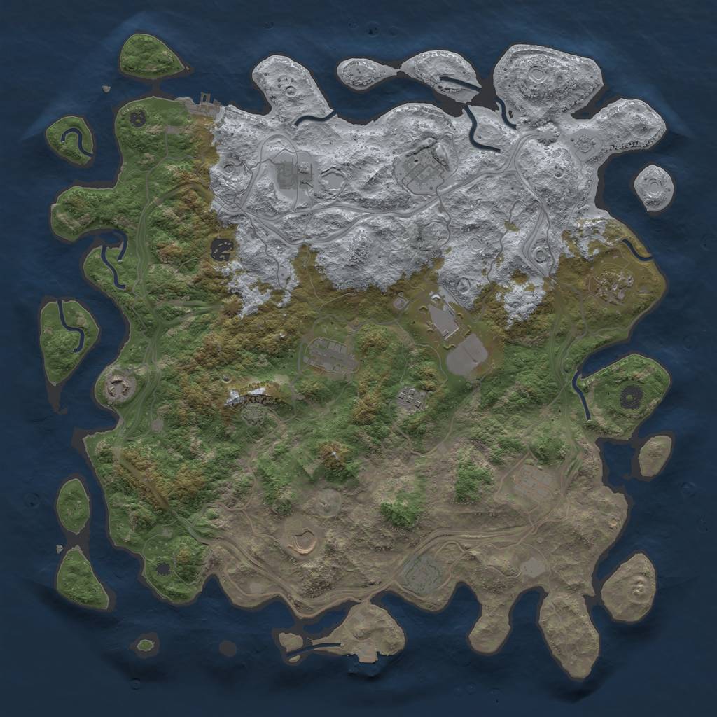 Rust Map: Procedural Map, Size: 4500, Seed: 862360206, 18 Monuments