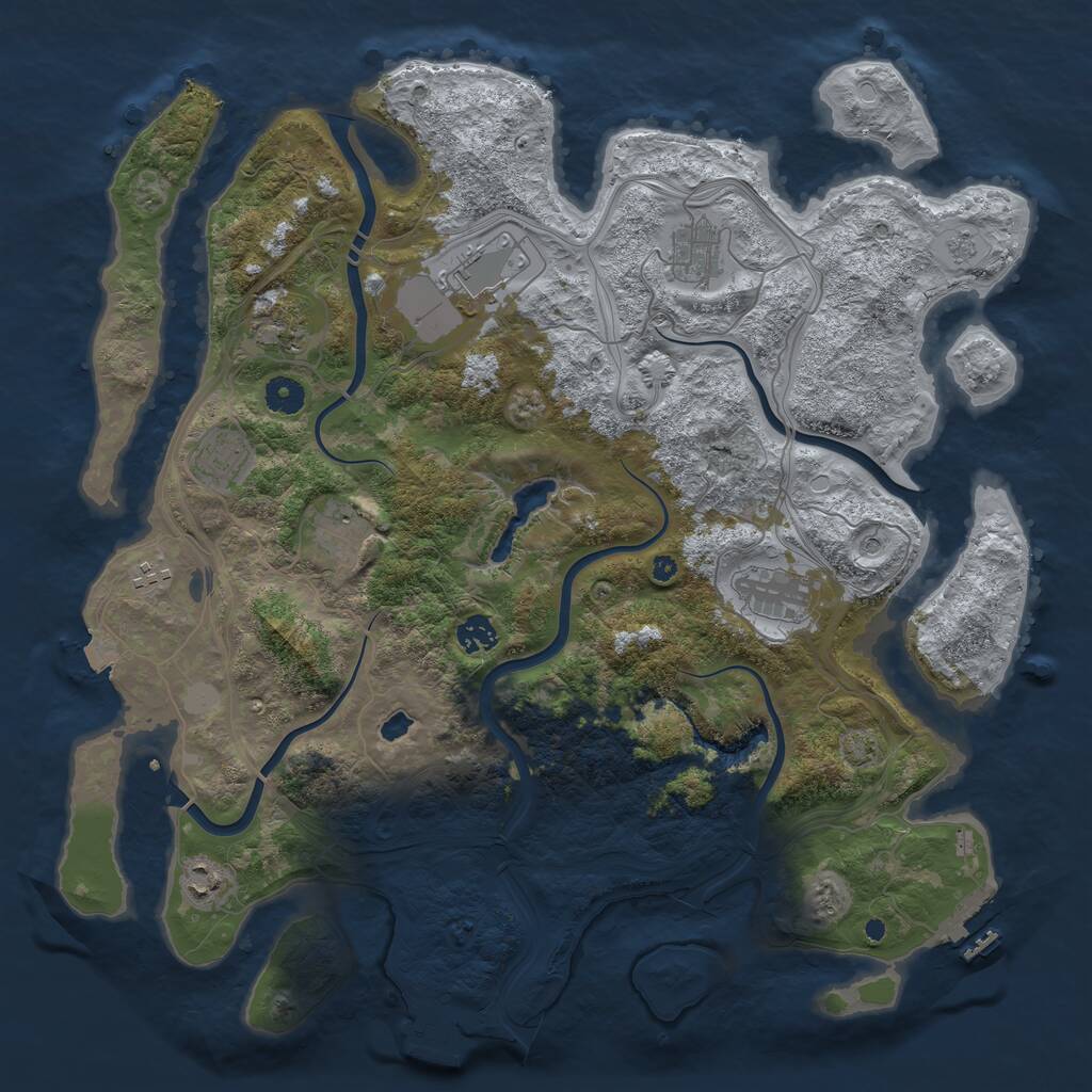 Rust Map: Procedural Map, Size: 4250, Seed: 1468390047, 15 Monuments
