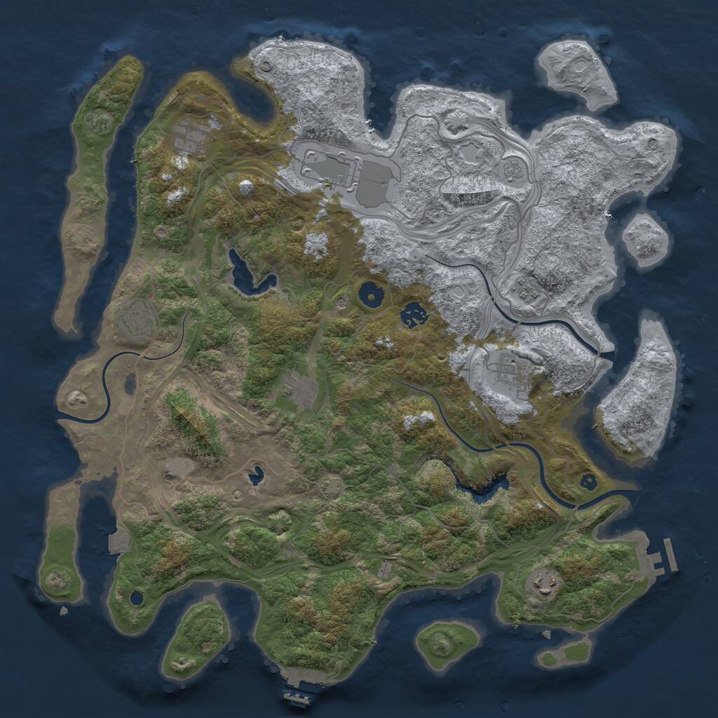 Rust Map: Procedural Map, Size: 4250, Seed: 1468390047, 14 Monuments