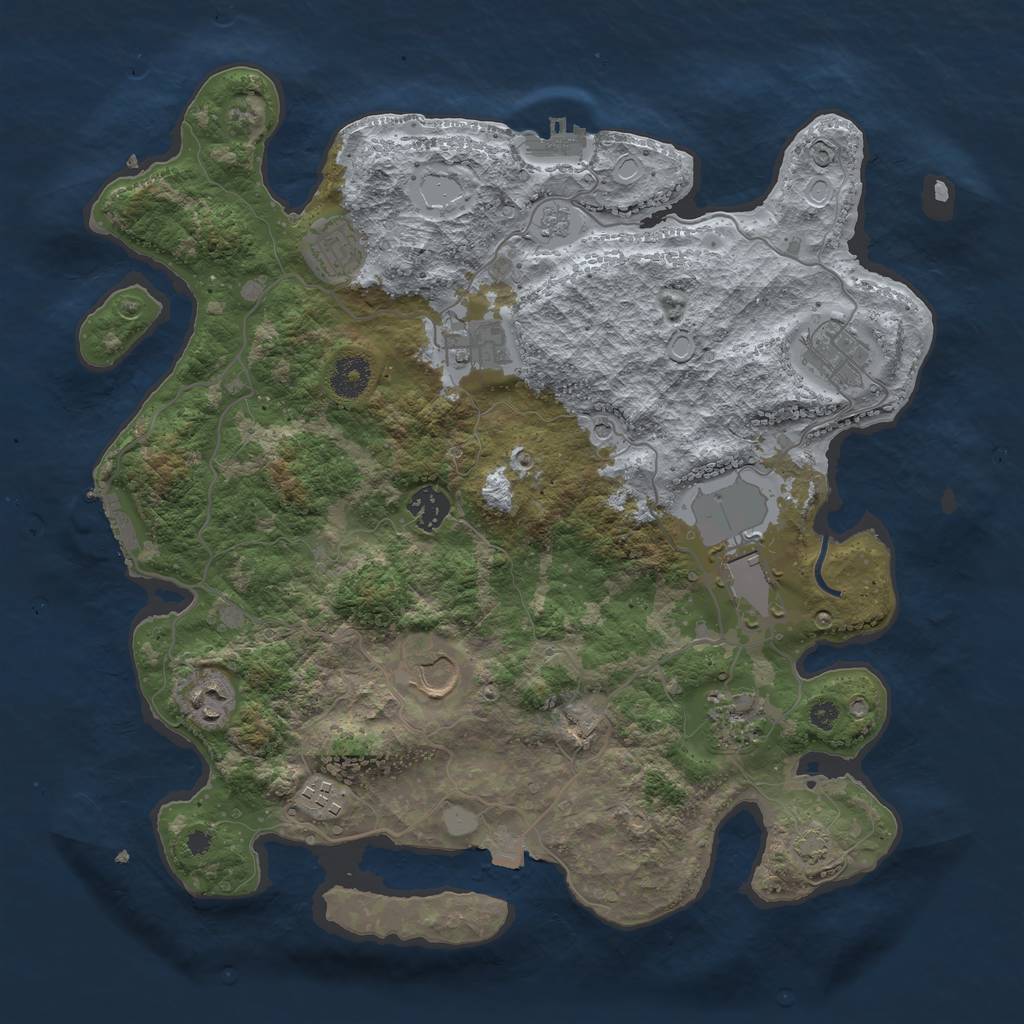 Rust Map: Procedural Map, Size: 3700, Seed: 28, 17 Monuments
