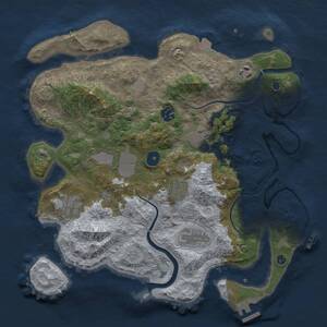 Thumbnail Rust Map: Procedural Map, Size: 3500, Seed: 17910573, 14 Monuments