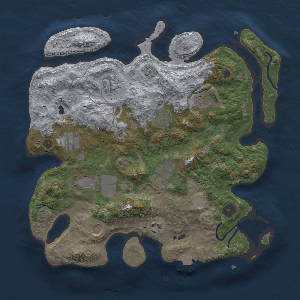 Rust Map: Procedural Map, Size: 3500, Seed: 472754369, 15 Monuments
