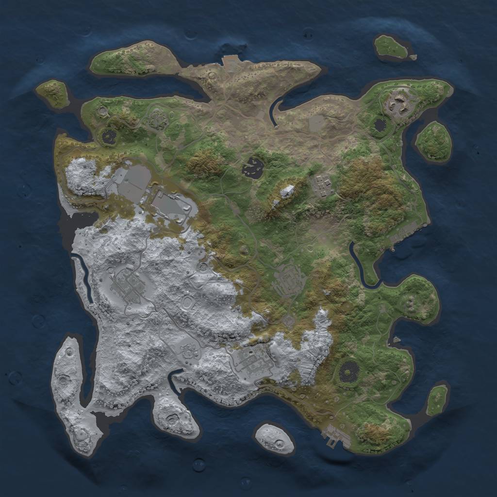 Rust Map: Procedural Map, Size: 3500, Seed: 1635797470, 15 Monuments