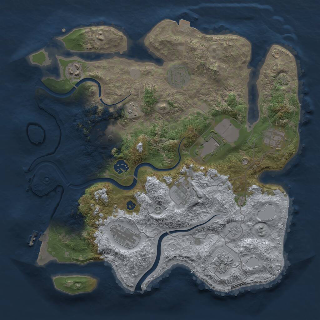 Rust Map: Procedural Map, Size: 3500, Seed: 405105328, 15 Monuments