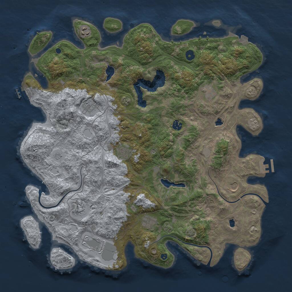 Rust Map: Procedural Map, Size: 4500, Seed: 348038974, 16 Monuments