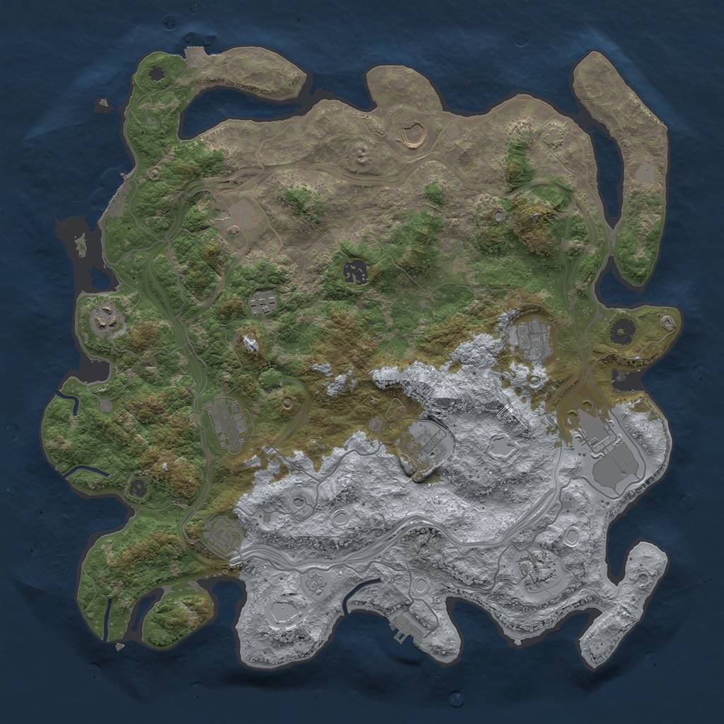Rust Map: Procedural Map, Size: 4260, Seed: 49443839, 19 Monuments