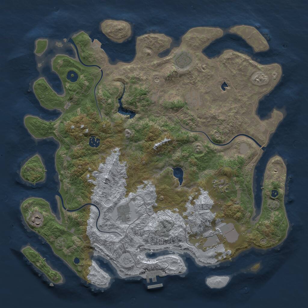 Rust Map: Procedural Map, Size: 4100, Seed: 50060573, 12 Monuments