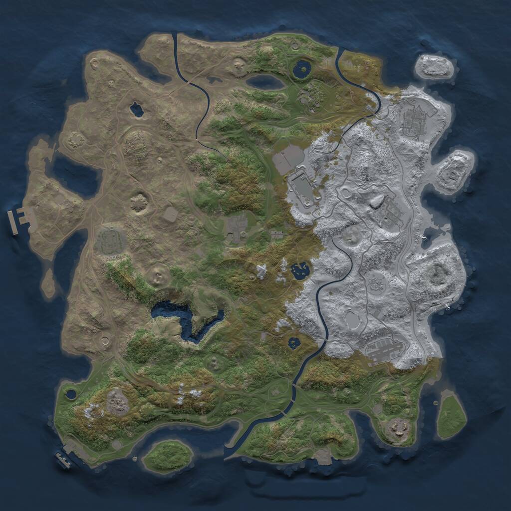 Rust Map: Procedural Map, Size: 4250, Seed: 1760657028, 15 Monuments