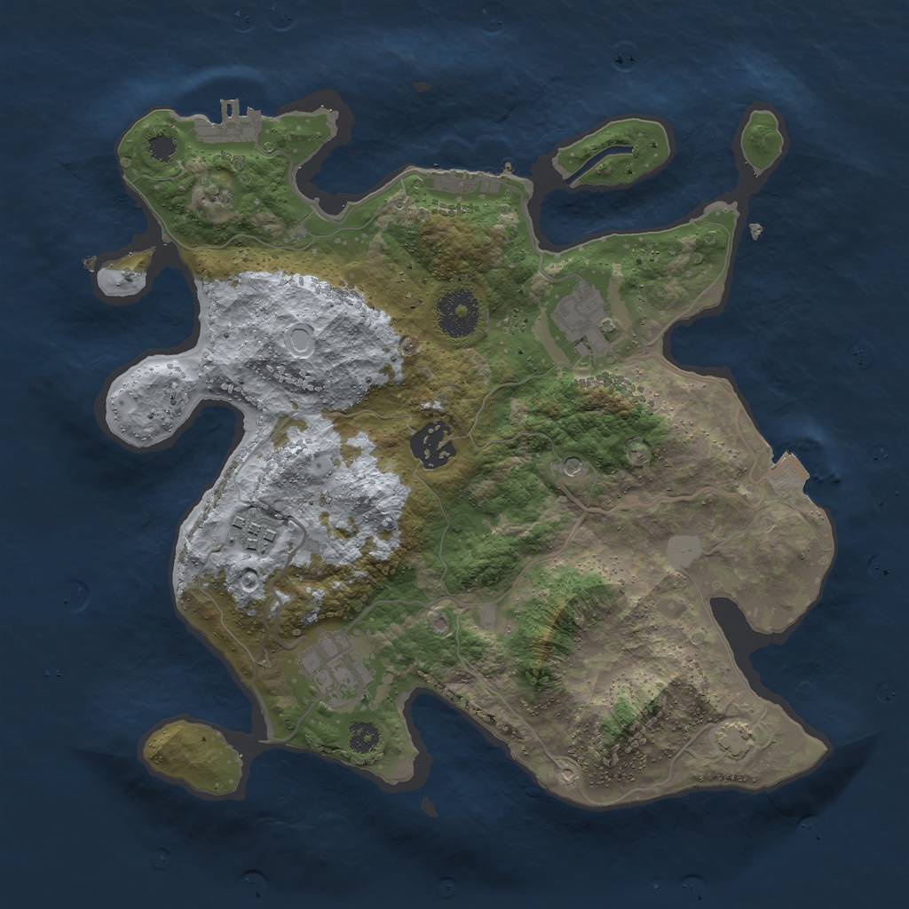 Rust Map: Procedural Map, Size: 3000, Seed: 1241424208, 11 Monuments