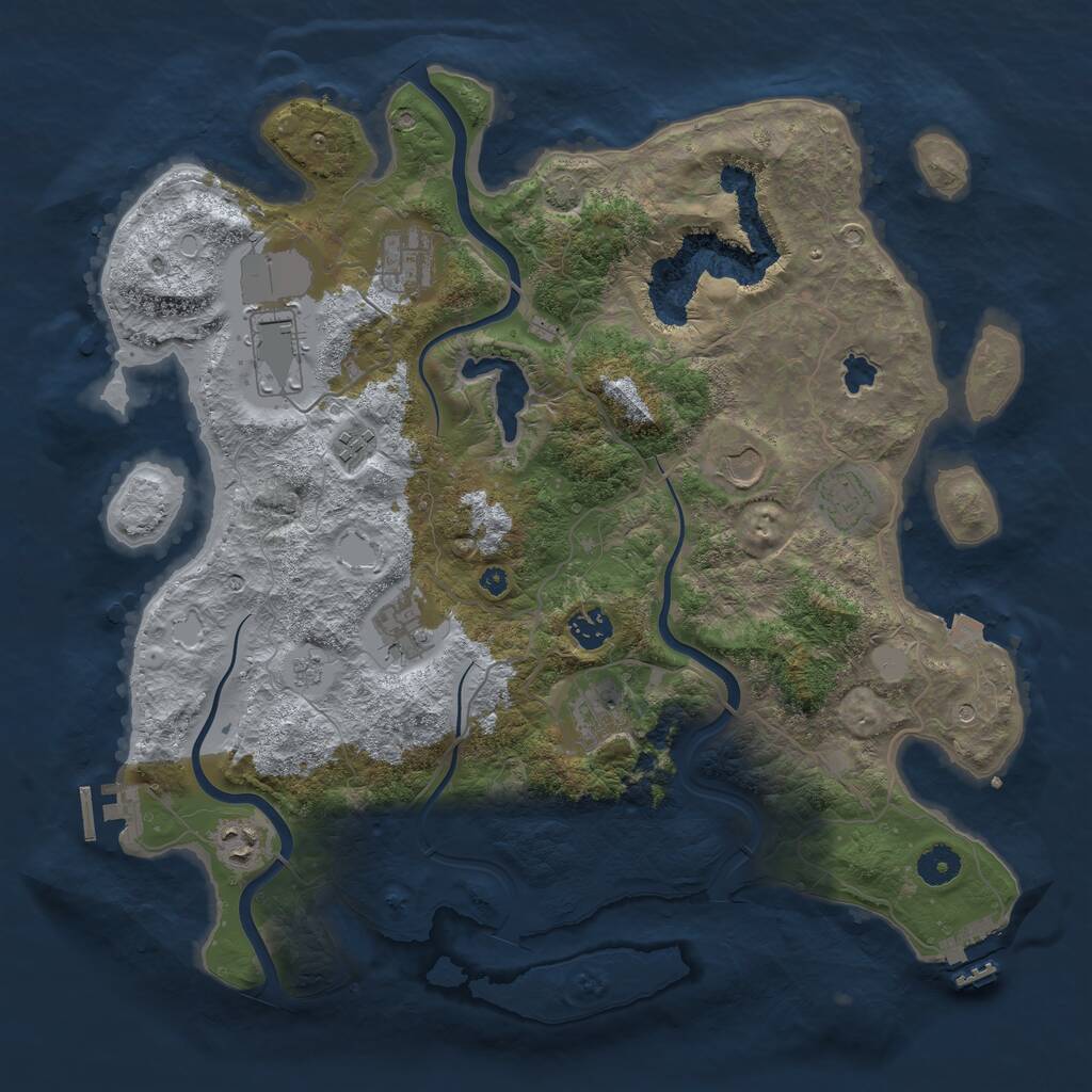 Rust Map: Procedural Map, Size: 4000, Seed: 519849, 15 Monuments