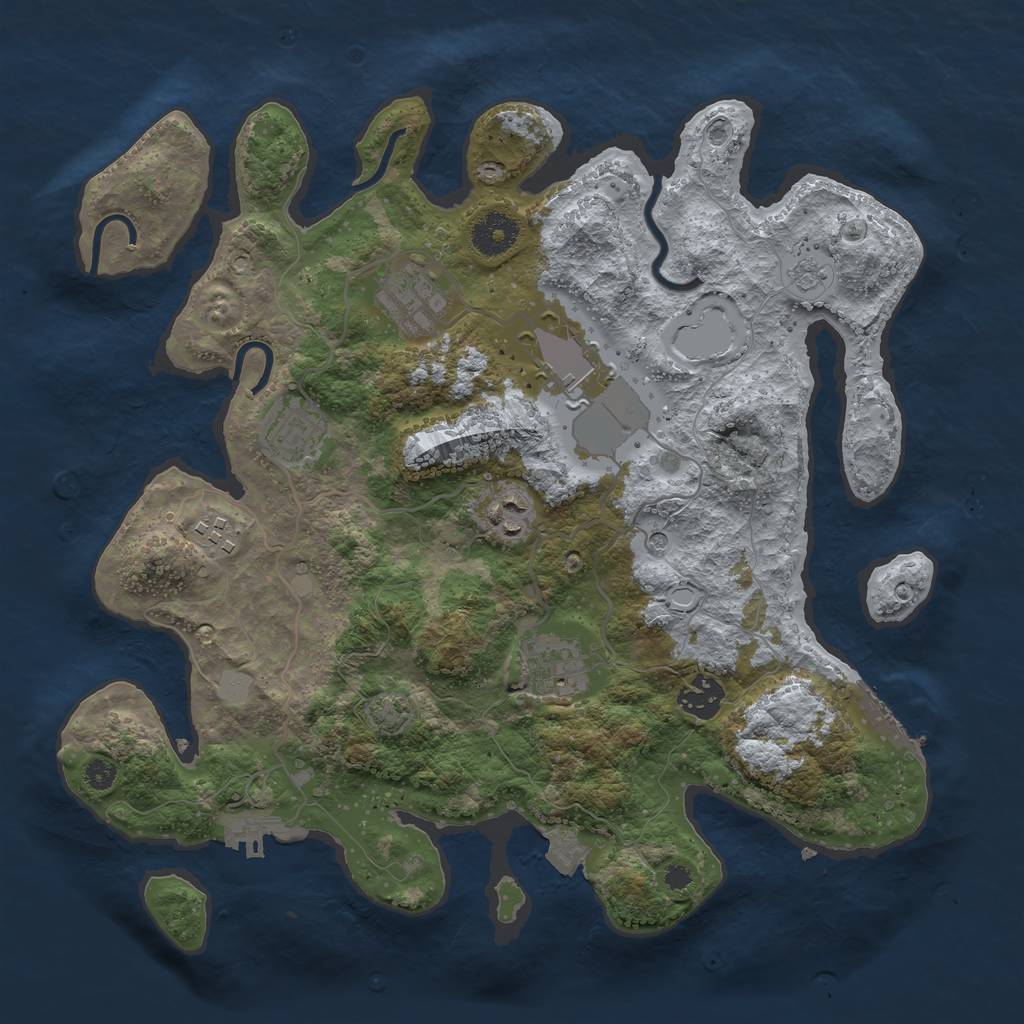 Rust Map: Procedural Map, Size: 3500, Seed: 581137616, 15 Monuments