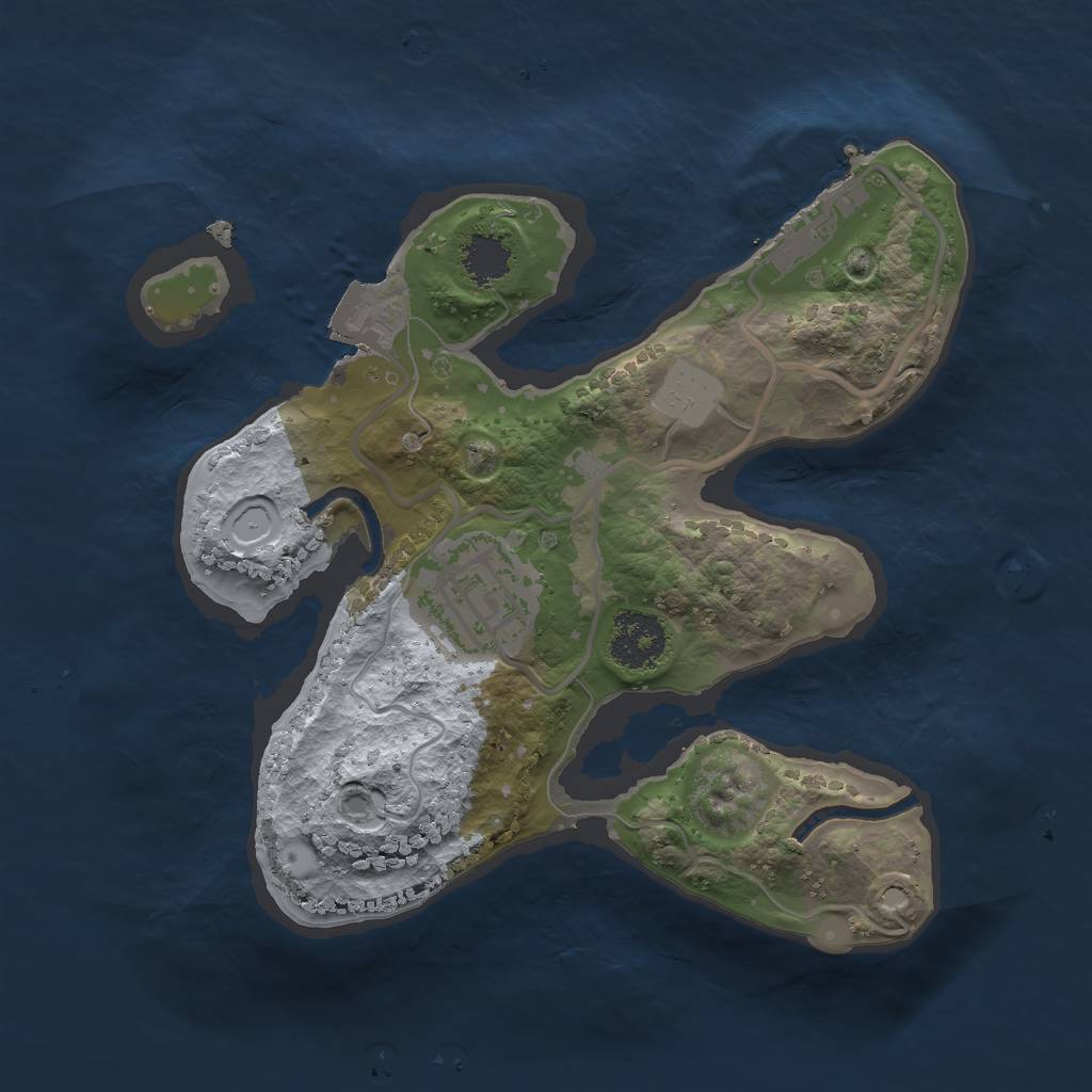 Rust Map: Procedural Map, Size: 2000, Seed: 1420047744, 5 Monuments