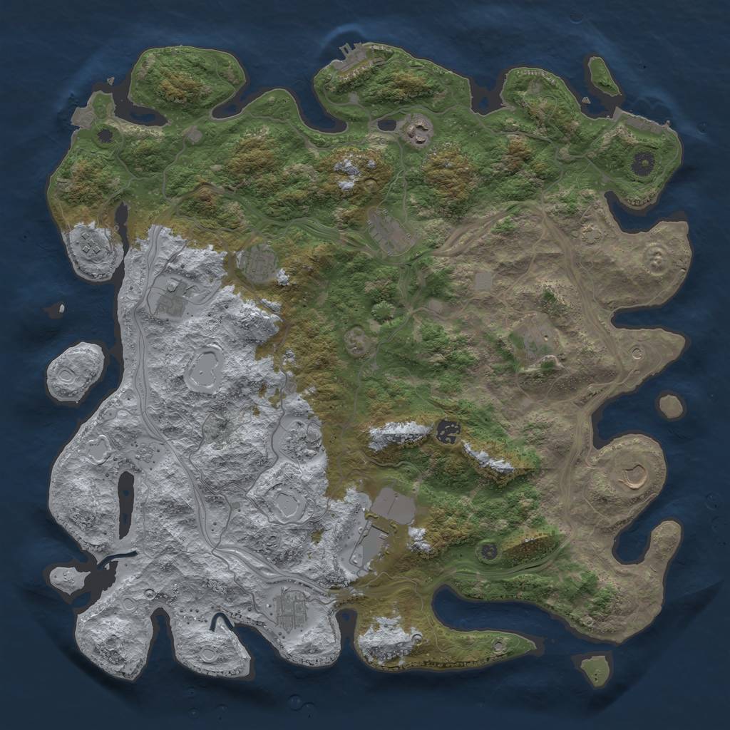 Rust Map: Procedural Map, Size: 4500, Seed: 1555345514, 19 Monuments