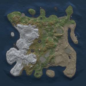 Thumbnail Rust Map: Procedural Map, Size: 3500, Seed: 63592583, 16 Monuments