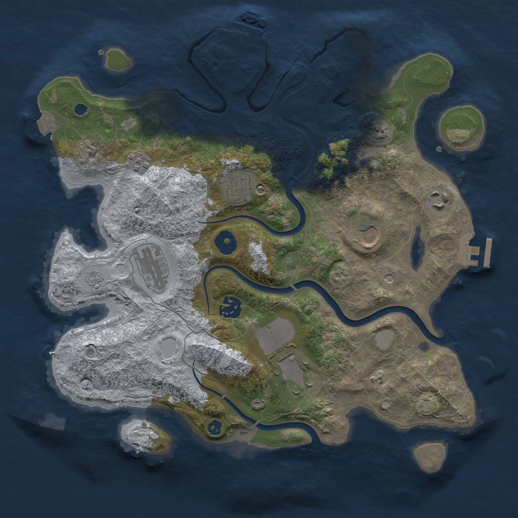 Rust Map: Procedural Map, Size: 3500, Seed: 502161970, 13 Monuments