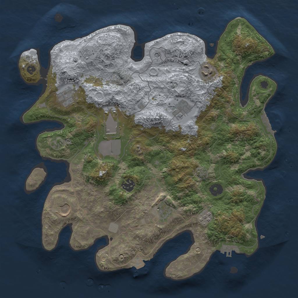 Rust Map: Procedural Map, Size: 3500, Seed: 372824282, 16 Monuments