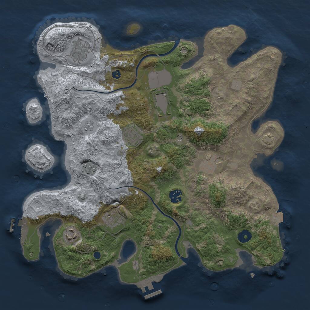 Rust Map: Procedural Map, Size: 3500, Seed: 1971904435, 14 Monuments