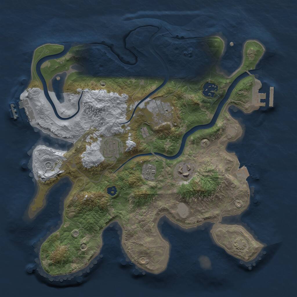Rust Map: Procedural Map, Size: 3000, Seed: 123291061, 10 Monuments