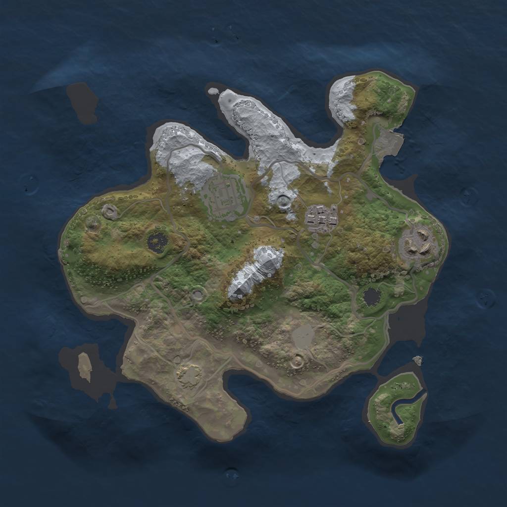 Rust Map: Procedural Map, Size: 2524, Seed: 1234, 7 Monuments