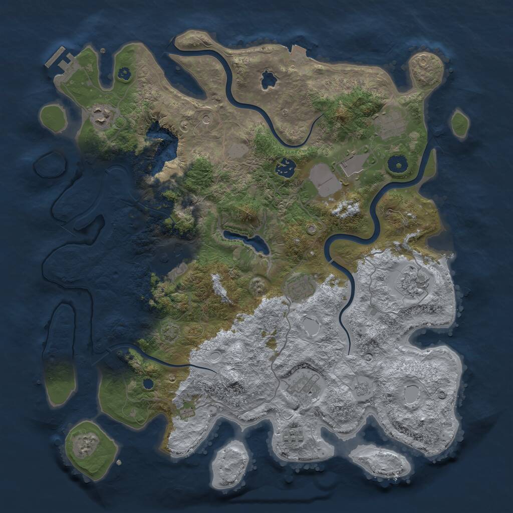 Rust Map: Procedural Map, Size: 4000, Seed: 1168, 14 Monuments