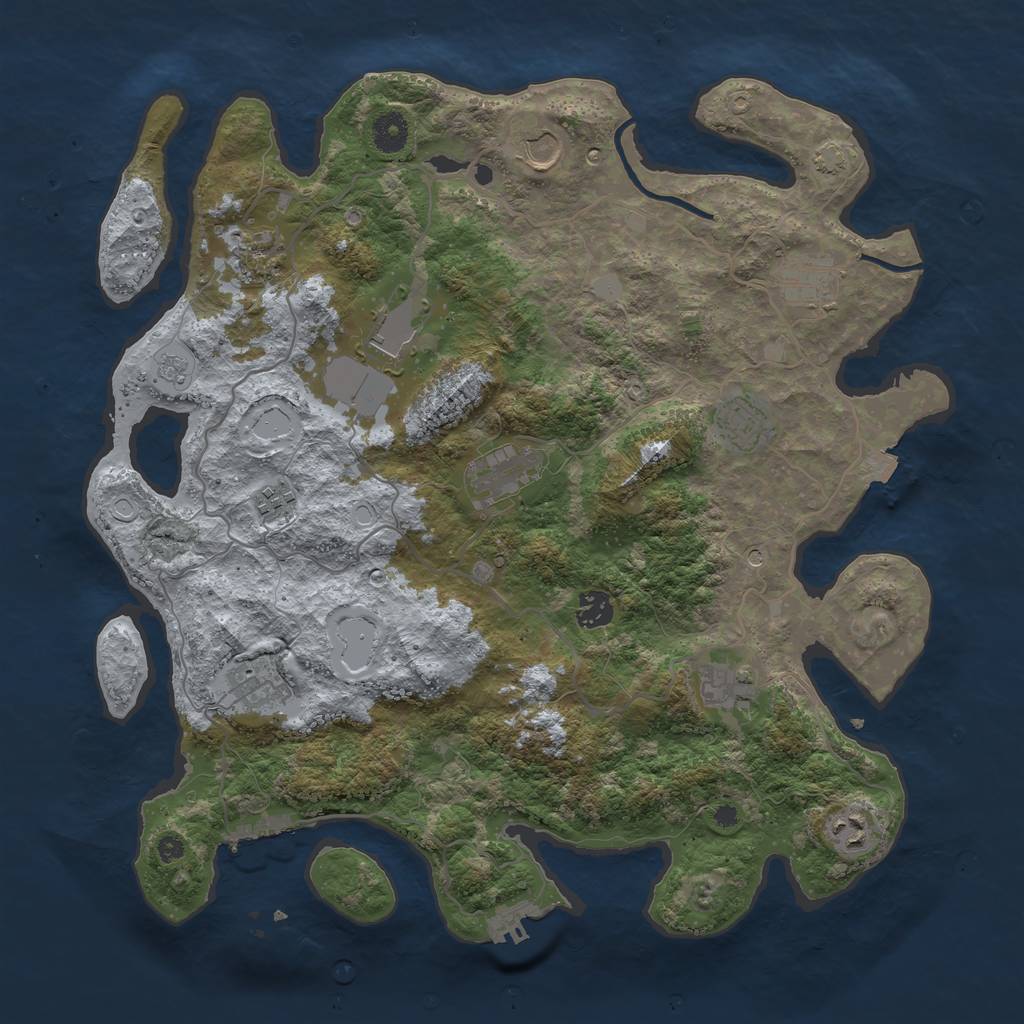 Rust Map: Procedural Map, Size: 4000, Seed: 2431042, 19 Monuments