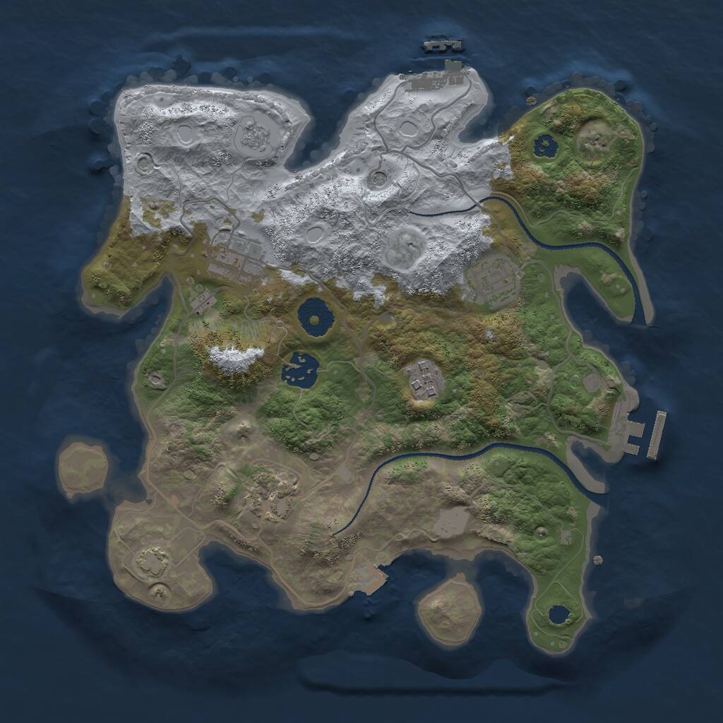 Rust Map: Procedural Map, Size: 3000, Seed: 1457740657, 11 Monuments