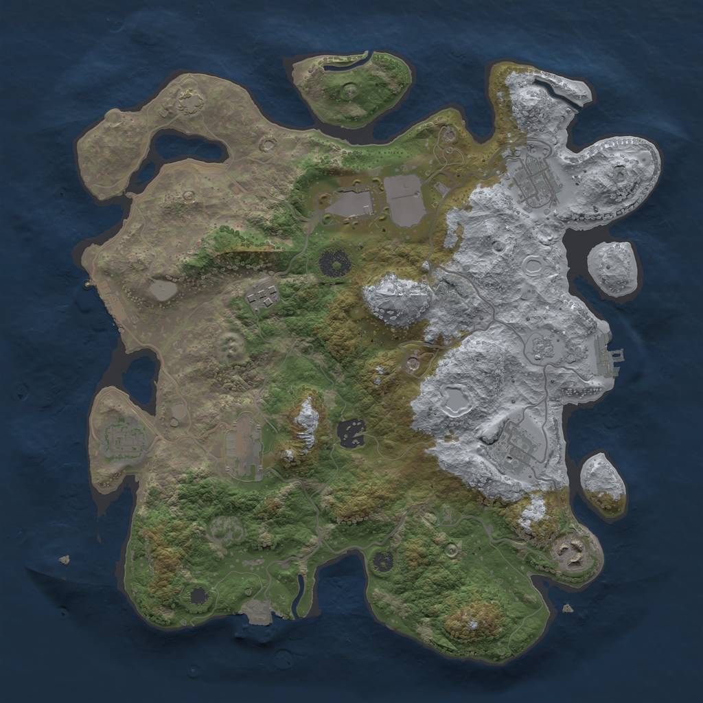Rust Map: Procedural Map, Size: 3500, Seed: 20240522, 16 Monuments