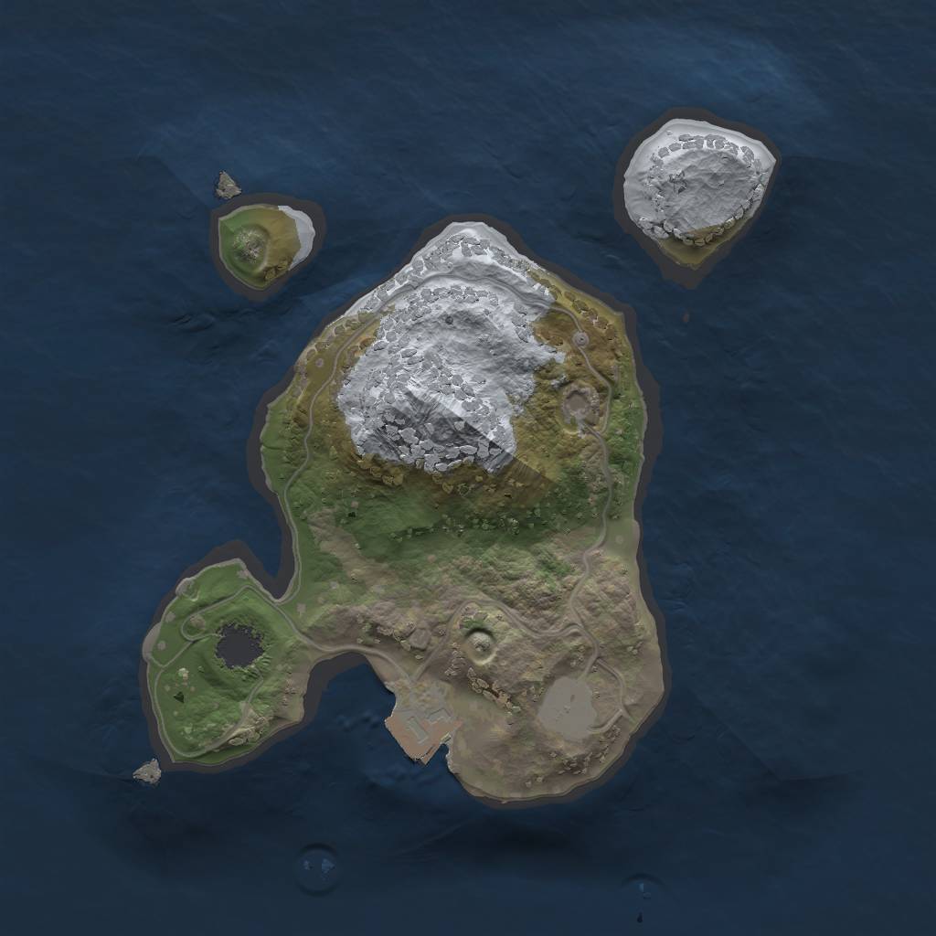 Rust Map: Procedural Map, Size: 1830, Seed: 1, 3 Monuments